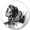 Designart - Monochrome Portrait of African American Woman IV - Modern Metal Circle Wall Art